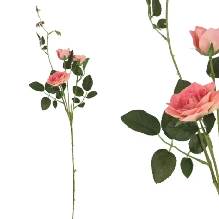 ΚΛΑΔΙ ΤΡΙΑΝΤΑΦΥΛΛΟ ΡΟΖ REAL TOUCH ΜΕ 5 ΣΤΕΛΕΧΗ ~ 3 ΛΟΥΛΟΥΔΙΑ - Υ75cm 24/240ΚΙΒ