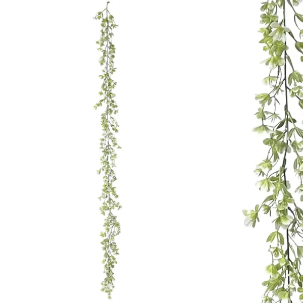 ΓΙΡΛΑΝΤΑ ΠΡΑΣΙΝΑΔΑΣ ME ΛΕΥΚΑ ΑΝΘΑΚΙΑ - Υ150cm 3/36ΚΙΒ