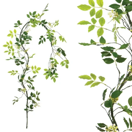 ΓΙΡΛΑΝΤΑ ΚΛΑΡΑ ΜΕ ΠΡΑΣΙΝΑ ΦΥΛΛΑ & ΛΕΥΚΑ ΑΝΘΑΚΙΑ - Υ240cm 160/ΚΙΒ