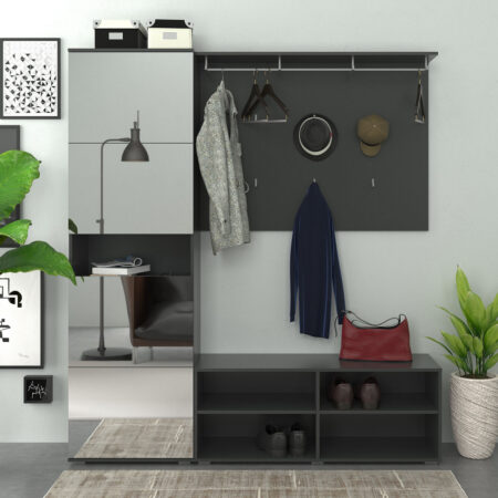 Σετ Εισόδου 3 τεμ Crocus με Καθρέπτη 208x40x189εκ