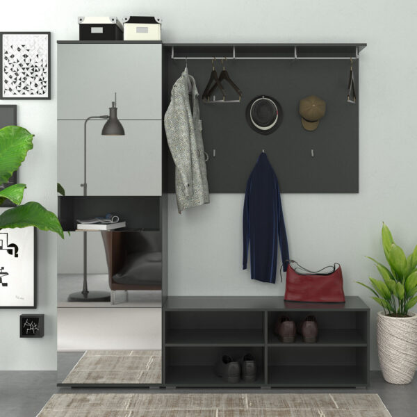 Σετ Εισόδου 3 τεμ Crocus με Καθρέπτη 208x40x189εκ