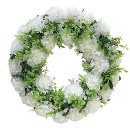 ΣΤΕΦΑΝΙ ΛΟΥΛΟΥΔΙΩΝ ΛΕΥΚΟ ΓΑΡΥΦΑΛΛΑ - Φ44cm 16/ΚΙΒ