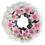 ΣΤΕΦΑΝΙ ΛΟΥΛΟΥΔΙΩΝ ΡΟΖ/ΣΑΜΠΑΝΙ ΤΡΙΑΝΤΑΦΥΛΛΟ/ΚΡΙΝΟΣ - Φ46cm 16/ΚΙΒ