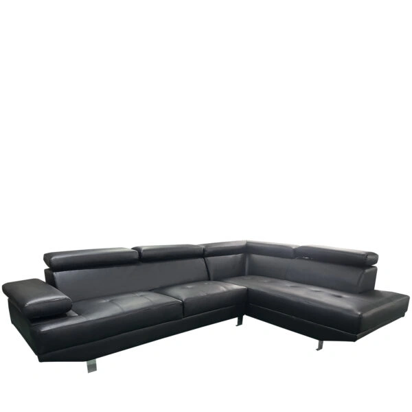 Καναπές Γωνιακός  MASAL Μαύρο PU 280x185x85cm