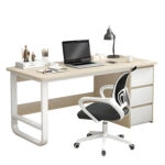 Γραφείο MERGELLUS Sonoma/Λευκό MDF/Μέταλλο 120x50x74cm