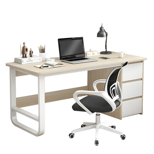 Γραφείο MERGELLUS Sonoma/Λευκό MDF/Μέταλλο 120x50x74cm