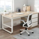 Γραφείο MERGELLUS Sonoma/Λευκό MDF/Μέταλλο 120x50x74cm