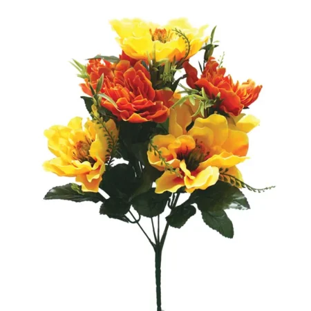 ΜΠΟΥΚΕΤΟ MIX ΚΙΤΡΙΝΟ/ΠΟΡΤΟΚΑΛΙ ΜΑΝΩΛΙΑ-ΧΡΥΣΑΝΘΕΜΟ Χ7 Υ42cm. 18/72ΚΙΒ