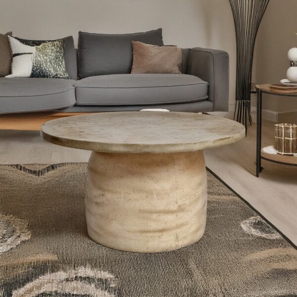 Ξύλινο Βοηθητικό Τραπεζάκι με Δέρμα