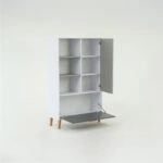 Ραφιέρα Timmy Λευκό-Γραφίτη-Γκρι 90x36x147cm