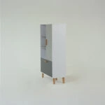 Ραφιέρα Timmy Λευκό-Γραφίτη-Γκρι 90x36x147cm