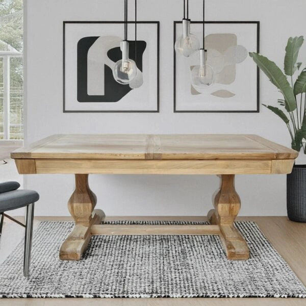 Τραπέζι τραπεζαρίας ανοιγόμενο από ξύλο μασίφ (200/280x100x78)cm