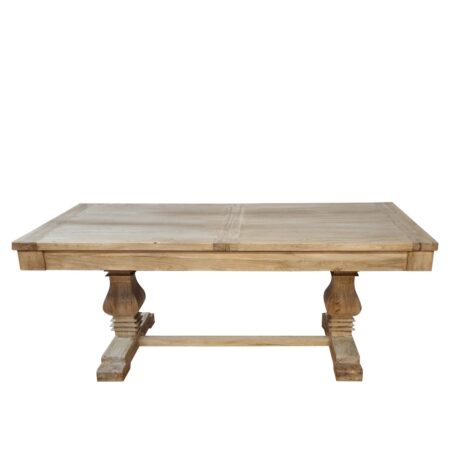 Artekko Deus Μασίφ Ξύλινη Επεκτεινόμενη Τραπεζαρία σε Ανοιχτή Φυσική Απόχρωση (200/280x100x78)cm