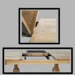 Artekko Deus Μασίφ Ξύλινη Επεκτεινόμενη Τραπεζαρία σε Φυσική Απόχρωση (200/280x100x78)cm