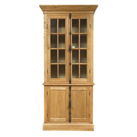 Artekko Βιτρίνα με ντουλάπι από ξύλο μασίφ (100x45x220)cm