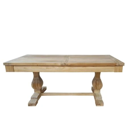 Artekko Deus Μασίφ Ξύλινη Επεκτεινόμενη Τραπεζαρία σε Ανοιχτή Φυσική Απόχρωση (180/240x100x76)cm