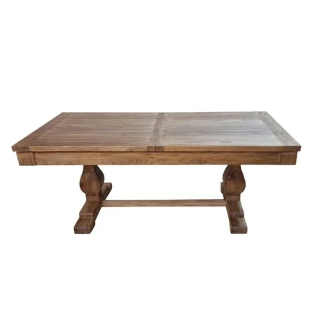 Artekko Deus Μασίφ Ξύλινη Επεκτεινόμενη Τραπεζαρία σε Φυσική Απόχρωση (200/280x100x76)cm