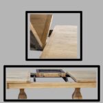 Artekko Deus Μασίφ Ξύλινη Επεκτεινόμενη Τραπεζαρία σε Φυσική Απόχρωση (200/280x100x76)cm