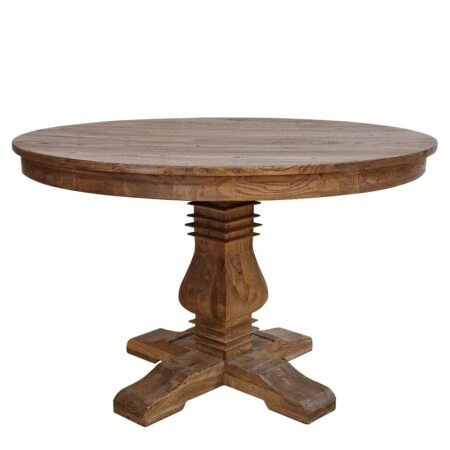 Artekko Deus Μασίφ Ξύλινο Τραπέζι Ροτόντα σε Φυσική Απόχρωση (Φ120x78)cm