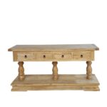 Artekko Deus Μασίφ Ξύλινη Κονσόλα σε Ανοιχτή Φυσική Απόχρωση (168x45x80)cm