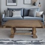 Artekko Deus Μασίφ Ξύλινο Τραπέζι Σαλονιού σε Φυσική Απόχρωση (130x70x45)cm