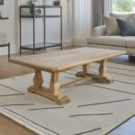 Artekko Deus Μασίφ Ξύλινο Τραπέζι Σαλονιού σε Ανοιχτή Φυσική Απόχρωση (150x77x4)cm