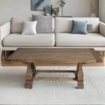 Artekko Deus Μασίφ Ξύλινο Τραπέζι Σαλονιού σε Φυσική Απόχρωση (130x70x46)cm