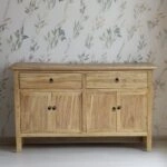 Artekko Deus Μασίφ Ξύλινος Μπουφές σε Ανοιχτή Φυσική Απόχρωση (160x45x90)cm