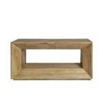 Artekko Deus Μασίφ Ξύλινο Έπιπλο Τηλεόρασης με Συρτάρια σε Φυσική Απόχρωση (120x40x60)cm