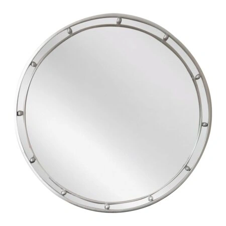 Artekko Dia Ασημί Μεταλλικός Στρογγυλός Καθρέπτης Τοίχου (80x3.5x80)cm