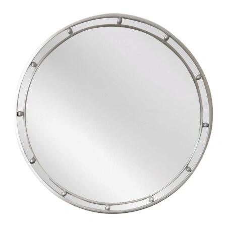 Artekko Dia Ασημί Μεταλλικός Στρογγυλός Καθρέπτης Τοίχου (60x3.5x60)cm