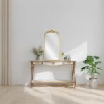 Artekko Dia Χρυσός Μεταλλικός Καθρέπτης Τοίχου (33x3x63)cm