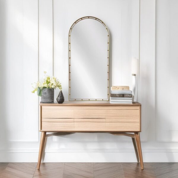 Artekko Dia Χρυσός Μεταλλικός Καθρέπτης Τοίχου (75x3.5x160)cm