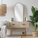 Artekko Dia Ασημί Μεταλλικός Καθρέπτης Τοίχου (75x3.5x160)cm