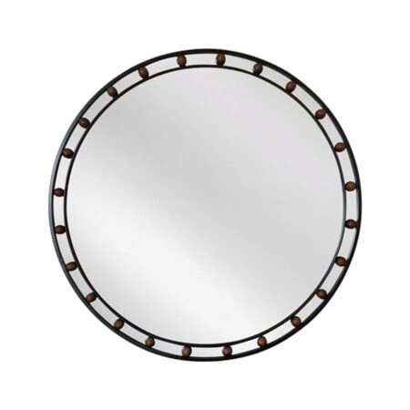 Artekko Dia Μαύρος Μεταλλικός Στρογγυλός Καθρέπτης Τοίχου (80x3x80)cm