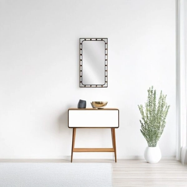 Artekko Dia Μαύρος Μεταλλικός Καθρέπτης Τοίχου (50x3x90)cm