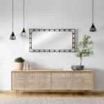 Artekko Dia Οριζόντιος Μαύρος Μεταλλικός Καθρέπτης Τοίχου (60x3x110)cm