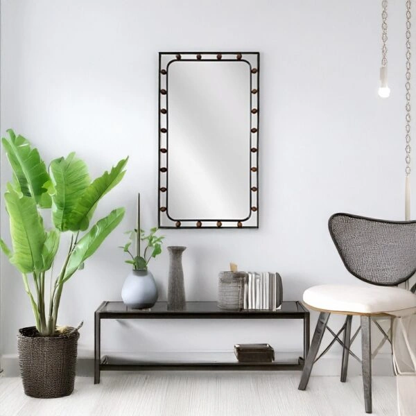 Artekko Dia Μαύρος Μεταλλικός Καθρέπτης Τοίχου (60x3x92)cm