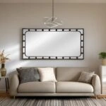 Artekko Dia Οριζόντιος Μαύρος Μεταλλικός Καθρέπτης Τοίχου (60x3x92)cm