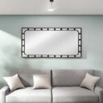 Artekko Dia Οριζόντιος Μαύρος Μεταλλικός Καθρέπτης Τοίχου (60x3x92)cm
