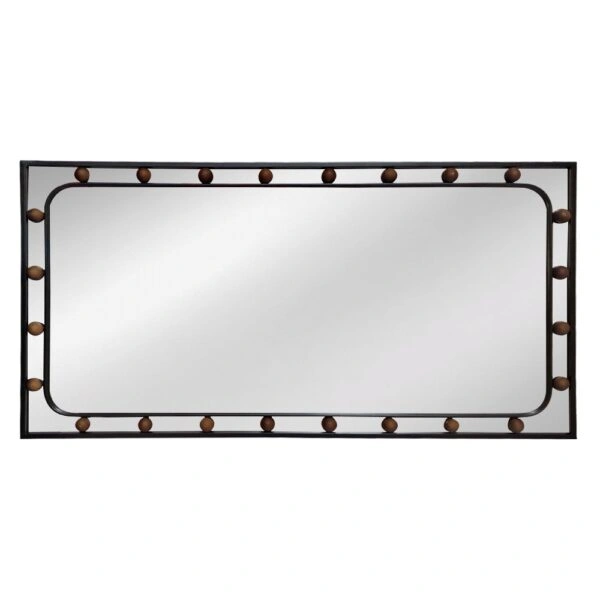 Artekko Dia Οριζόντιος Μαύρος Μεταλλικός Καθρέπτης Τοίχου (60x3x92)cm