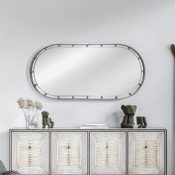 Artekko Dia Ασημί Μεταλλικός Καθρέπτης Τοίχου (50x3.5x100)cm