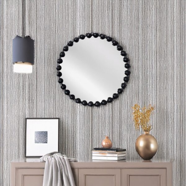 Artekko Dia Μαύρος Μεταλλικός Στρογγυλός Καθρέπτης Τοίχου (68x4.5x68)cm