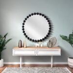 Artekko Dia Μαύρος Μεταλλικός Στρογγυλός Καθρέπτης Τοίχου (68x4.5x68)cm