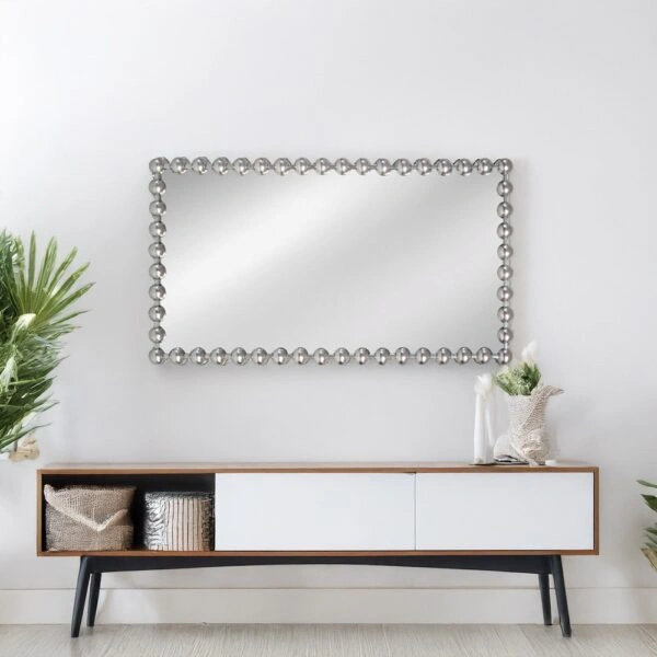 Artekko Dia Ασημί Μεταλλικός Καθρέπτης Τοίχου (60x4.5x110)cm