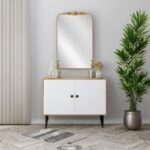 Artekko Dia Χρυσός Μεταλλικός Καθρέπτης Τοίχου (58x3.5x92.5)cm