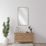 Artekko Dia Χρυσός Μεταλλικός Καθρέπτης Τοίχου (61x2.5x110)cm