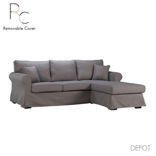 ASHLEY ΚΑΝΑΠΕΣ ΓΩΝΙΑ ΔΕΞΙΑ ΜΕ ΑΠΟΣΥΡΟΜΕΝΟ ΓΚΡΙ 236x171xH91cm