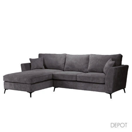 BOEL ΚΑΝΑΠΕΣ ΓΩΝΙΑ ΑΡΙΣΤΕΡΗ ΓΚΡΙ LINCOLN 90 280x170x92cm