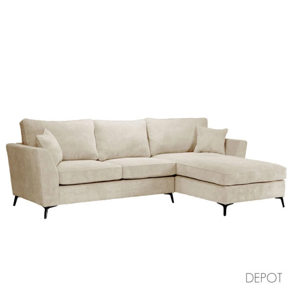 BOEL ΚΑΝΑΠΕΣ ΓΩΝΙΑ ΔΕΞΙΑ BEIGE 280x170xH92cm